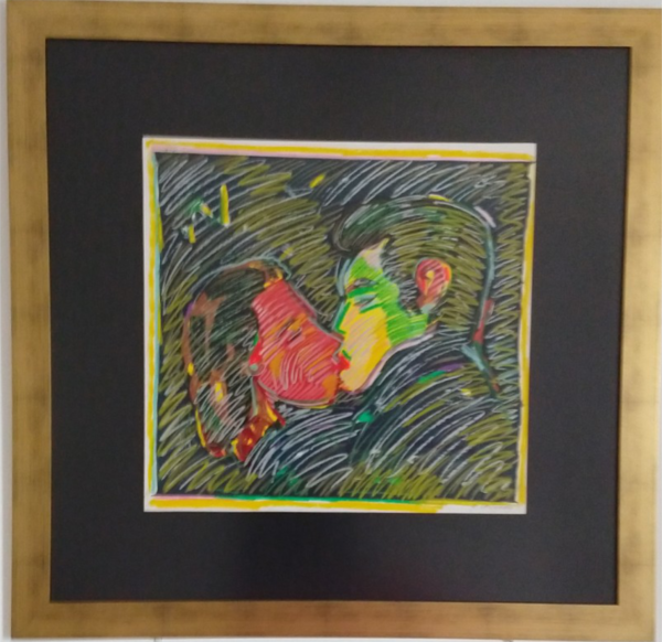 Rubens Gerchman - Gravura com desenho
