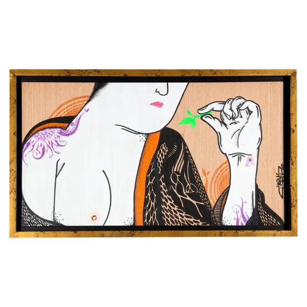 Yusk Imai - Nanquim sobre madeira - 60x45