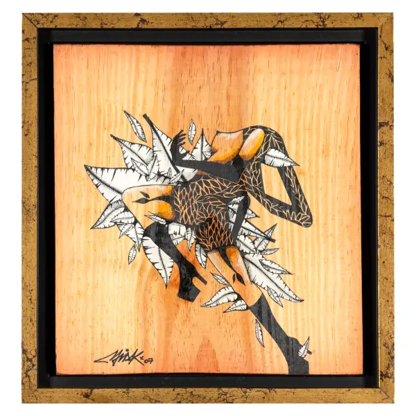 Yusk Imai - Nanquim sobre madeira (2007) - 30x35